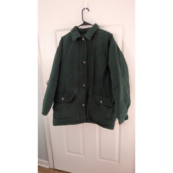 Eddie Bauer Vintage Mens Green Chore Coat Barn Coat Jacket, Large, Down Filled - Picture 1 of 9